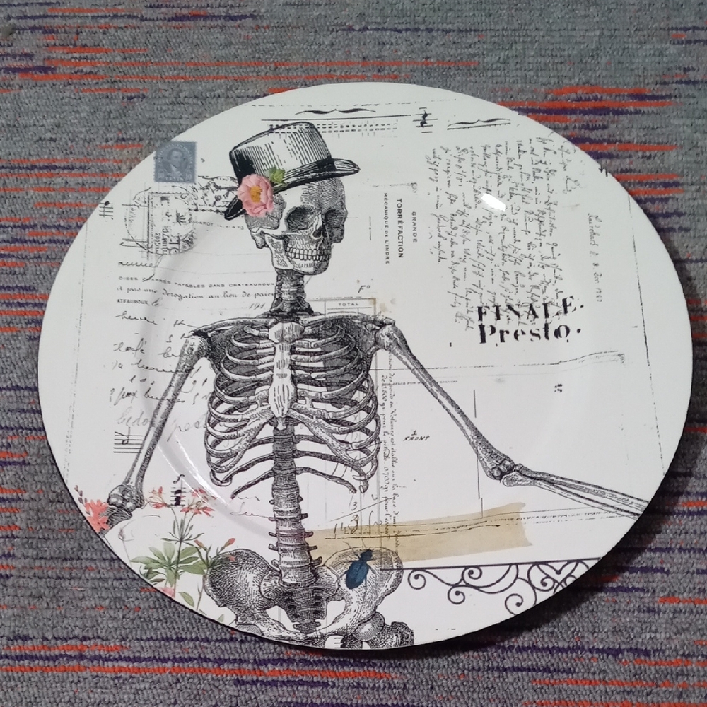 Ashland Skeleton and Floral Decorative Plate